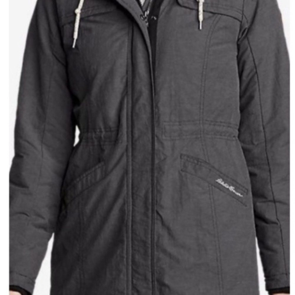 Women’s charcoal fleece lined parka